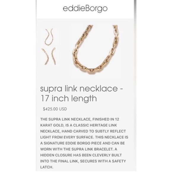 EDDIE BORGO Supra Link Necklace and Earrings $675 MSRP Brand New in Packages - Picture 4 of 11